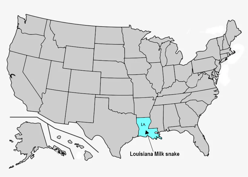 Range Map of Louisiana Milk snake